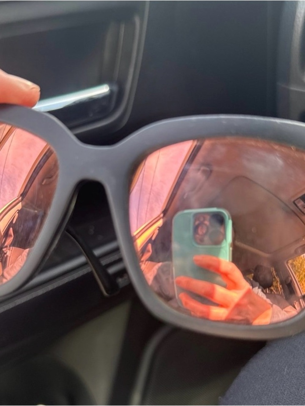 DIFF Matte Black Sunglasses with Rose-Tinted Lenses